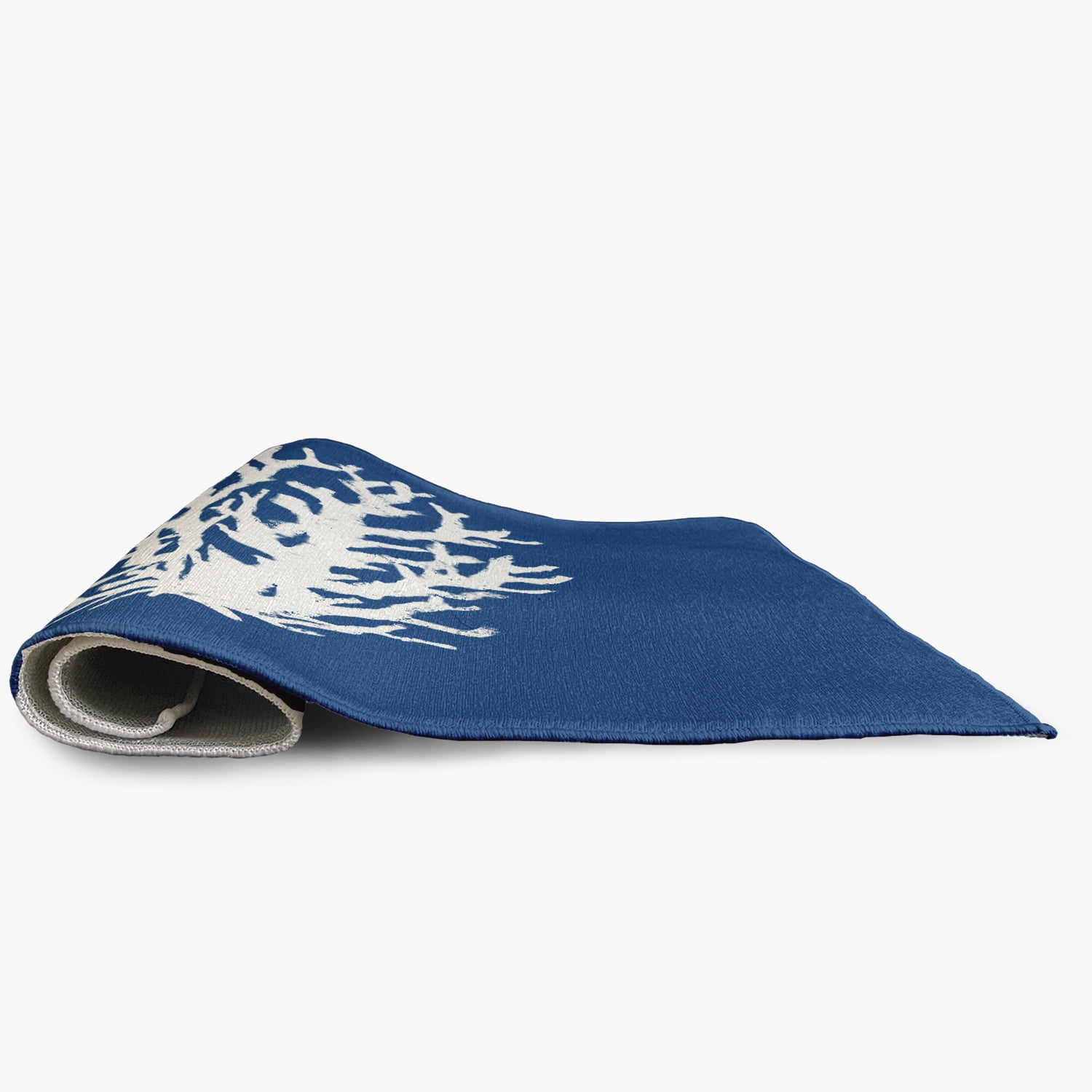 3' x 5' Simply Daisy Big Seaweed Beach Style Chenille Area Rug, Nautical Navy