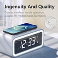thumbnail image 4 of Reloj despertador con carga inalámbrica, hora, fecha, visualización de temperatura, dos fuentes de luz, luces nocturnas para oficina y dormitorio (hy), 4 of 5