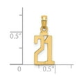 thumbnail image 5 of Auriga Fine Jewelry 14K Yellow Gold Polished Number 21 Pendant for Women (L - 16.42 mm, W - 8.42 mm), 5 of 6