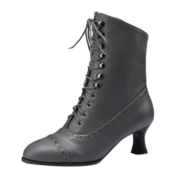 YLYL Womens Mid Calf Boots Heel Pull on Non Slip for Country Idyll, Concerts