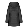 thumbnail image 4 of Penkiiy Women's Long Puffer Jacket Casual Zip Up Quilted Hooded Thickened Warm Winter Padded Down Coat Outerwear 2XL Black, 4 of 6