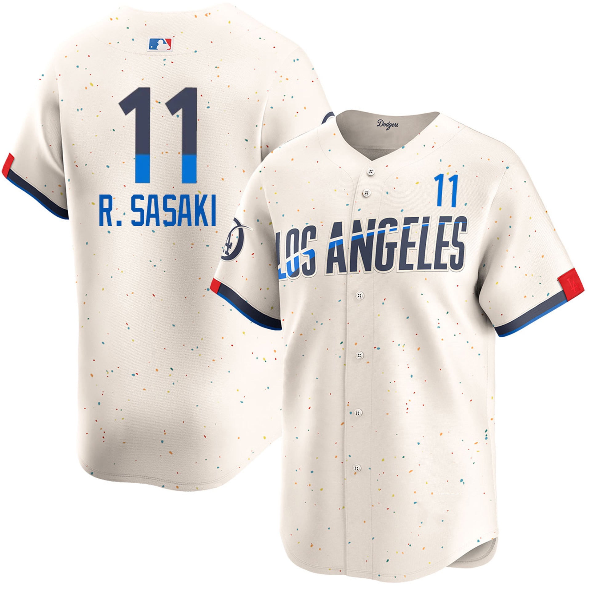 Men's Sport T-Shirt Rōki Sasaki #11 White Home Los Angeles Dodgers