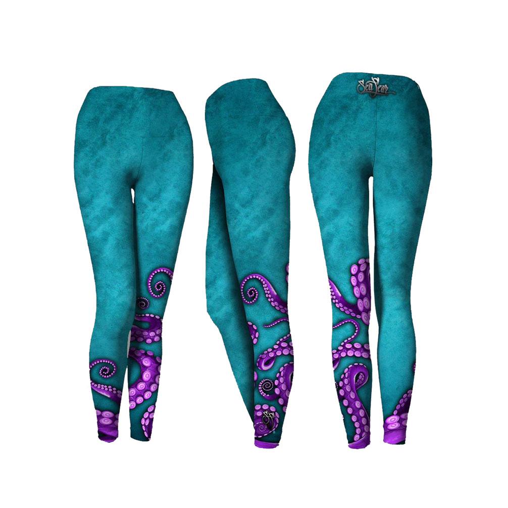 Sea Fear Octopus Leggings Turquoise 