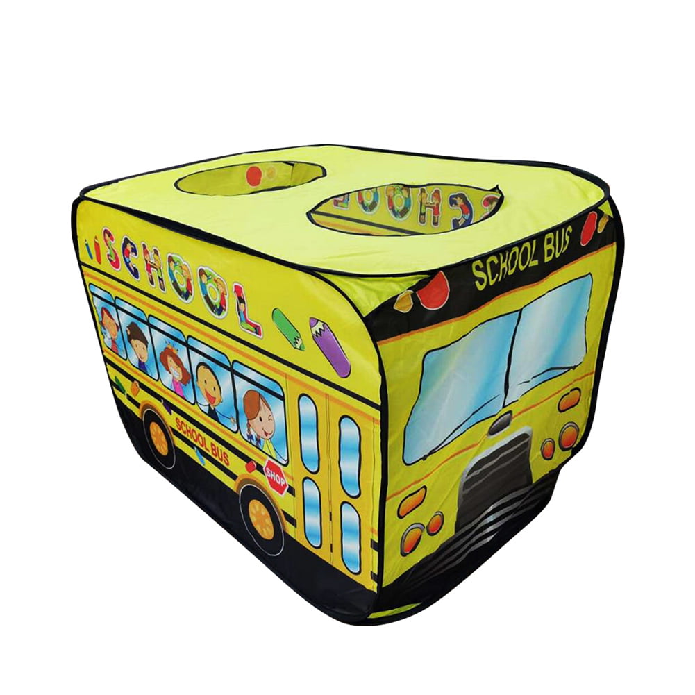School Bus Pop-up Vehicle Pretend Play Truck Toy Car Tent Kids Playhouse 