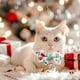 thumbnail image 5 of Christmas Cat Collar with Bell & Bow Adjustable Pet Safety Breakaway Kitten Collar Festive Holiday Party Gift for Cats Small Dogs, 5 of 6