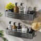 thumbnail image 1 of Juego de 2 estantes de ducha con ganchos sin perforaciones desmontables organizadores de baño gran capacidad impermeables resistentes al óxido gris, 1 of 8
