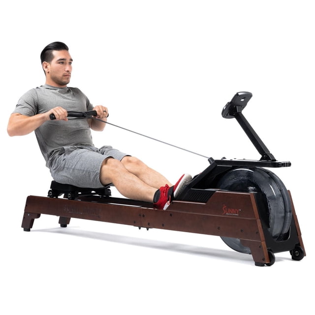 Sunny Health & Fitness Rameur Elite avec Résistance Élevée et Réservoir Vertical, Application Exclusive SunnyFit Bluetooth