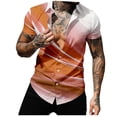 thumbnail image 4 of JINMGG Mens Tops under $5,Men Fashion Casual Buttons Printing Turndown Short Sleeve Shirt Blouse Orange XXL, 4 of 6