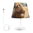 thumbnail image 2 of Orange Cat Sunlight LED Desk Lamp Table Lamp USB Bedside Nightstand Small Lamp for Bedroom Living Room Kids Room, 2 of 8