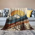 thumbnail image 2 of PRATYUS Mountain Range Trees Sun Cozy Throw Blanket for Bedroom Living Rooms Sofa Couch All Seasons Flannel Material Blanket 40x50in, 2 of 6