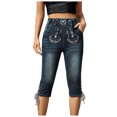 thumbnail image 3 of zaveiop Women's Denim Capri Jeans for Women Mid Rise Skinny Capri Pants (Blue, M), 3 of 8