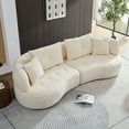 thumbnail image 2 of WKS7W White, 4-seat modular sofa, durable fabric, solid wood frame, high density sponge cushion, 4 pillows, 2 of 6