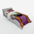 thumbnail image 2 of Ambesonne Cartoon Bedding Set 3 Pcs, Vintage Music Notes, Twin XL, Orange Purple and Green, 2 of 2