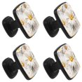 thumbnail image 2 of 4 Pcs Square Cabinet Handle Drawer Pulls Daisy Knobs with Screws Furniture Office Cabinet Knob Decoration, 2 of 7