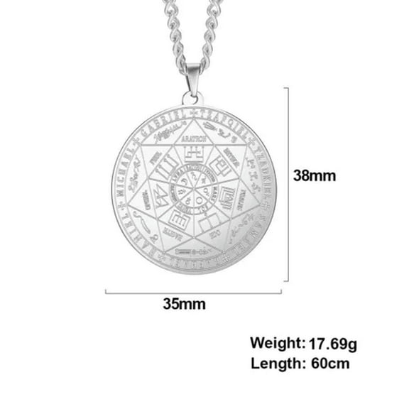 Seal of Solomon Seven Archangel Necklace Stainless Steel Pendant Jewelry