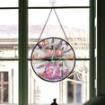 thumbnail image 3 of Luxury Christmas Gift - Tulip Lavender Butterfly Pink Stained Glass Hanging Ornament - Joy to the World Christmas Tree Decor, Holiday Gift for Mom, Dad, Friends, Family, 3 of 3
