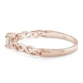 thumbnail image 4 of AFFY 4MM Round Created Opal Solitaire Crisscross Promise Ring 14K Rose Gold over Silver-7, 4 of 6