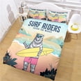 thumbnail image 3 of Dibujos animados Duvet Cover Skateboard Pattern Patrón de Hogares Acolchado Cubierta Caja Caja de múltiples Tamaño Conjunto de edredones para jóvenes adultos M 3 piezas Eigraketly HA011559-07, 3 of 7