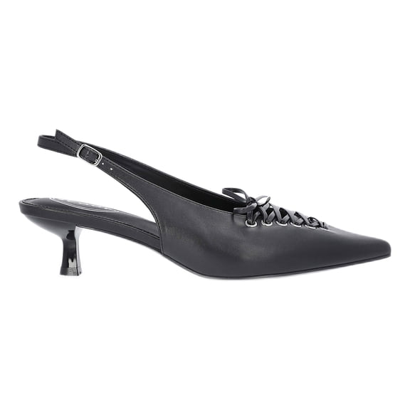 Scoop Women's Slingback Kitten Heels with Lace Up Accents