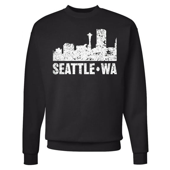 Inktastic Seattle Skyline Grunge Adult Sweatshirt