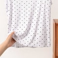 thumbnail image 5 of QINGFSAP Womens Polka Dot Lounge Top Crew Neck Flutter Sleeve Relaxed Fit Sleepwear Shirt, 5 of 5