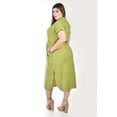 thumbnail image 3 of Vestido camisero de lino Roman Fashion /Tallas Extras 2107 (Pistache) verde claro 40, 3 of 6