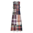 thumbnail image 4 of Madras Preppy Patchwork Madras Long Dress summer dress woms02 Wom's dress elegant chic wedding eving dresses, 4 of 7