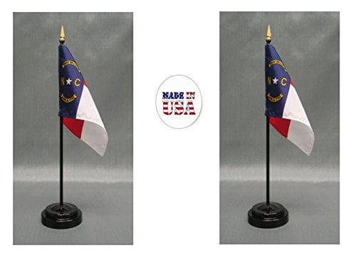 LOT OF 12 South Carolina 4"x6" Miniature State Desk/Table Flags With Flag Stands 