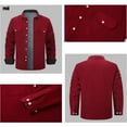thumbnail image 4 of gbyLJF Men's Solid Color Jackets Long Sleeve Lapel Button Down Cardigan Winter Fleece Corduroy Jacket with Pockets, 4 of 6