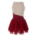thumbnail image 4 of YONGHS Kids Girls Sparkly Rhinestones Figure Ice Skating Tutu Dress Ballet Gymnastic Leotard Red 16, 4 of 7