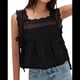 thumbnail image 1 of Camiseta Sin Mangas de Encaje Y2K para Mujer, con Abertura Lateral y Lazo, con Volantes Transparentes, Ideal para Salir de Verano Negro M, 1 of 8