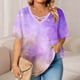 thumbnail image 1 of Xuyuer Women's Casual V-Neck Short Sleeve Loose Blouse, Retro Floral Print, 1 of 6