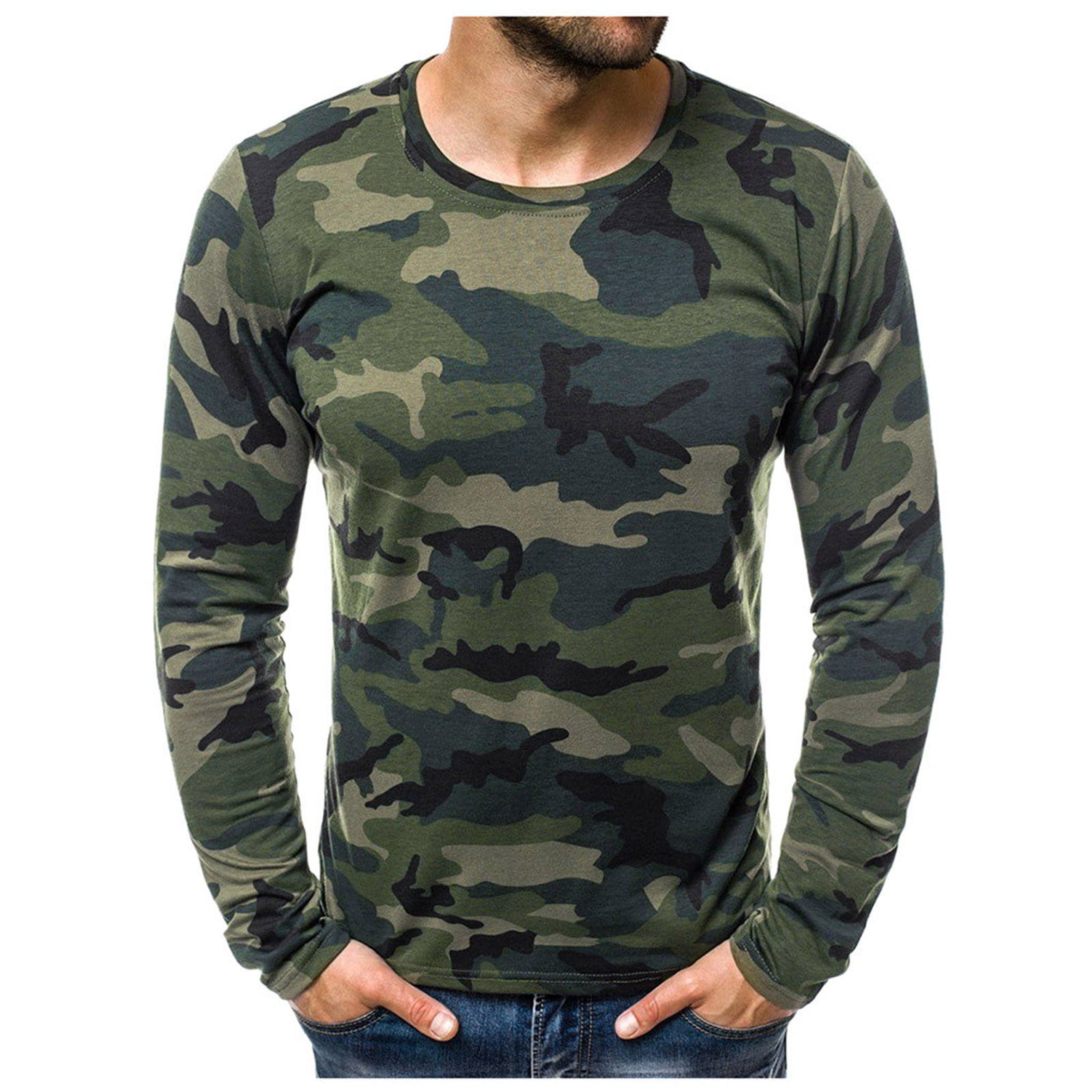 Men's RealTree Edge Camo Long Sleeve T-shirt Camouflage Hunting L 2XL XXL Large 