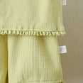 thumbnail image 6 of larppty Toddler Girl Baby Summer 2-Piece Sleeveless Pajama Set, Korean Style Ruffled Vest & Shorts, Soft Cotton Sleepwear for Girls Ages 6M-6Y（Light Green, 6-12 Months）, 6 of 7