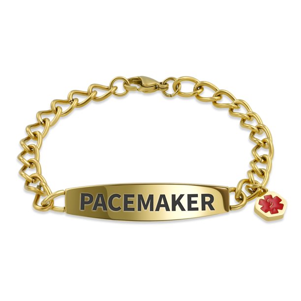 Pacemaker Medical Identification Alert ID Bracelet Miami Cuban Link