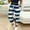Navy, variant on Idoravan Women's Plus Size Pants Women Fashion Stripe Tie-Dye Printing Elasticity Drawstring Lacing Pokets Splicing Casual Pants Trousers