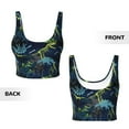 thumbnail image 5 of Xecao Cartoon Dinosaur for Sports Bra with Removable Pads, Crop Tank Top Design, Women's Longline Sports Bra - Non-Wired - Large, 5 of 9
