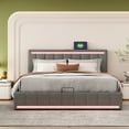 thumbnail image 2 of Tensun Grey Queen Bed: Modern Upholstered Frame with Hydraulic Storage, Lift-Up Design, USB Ports, Sockets, 2 of 5