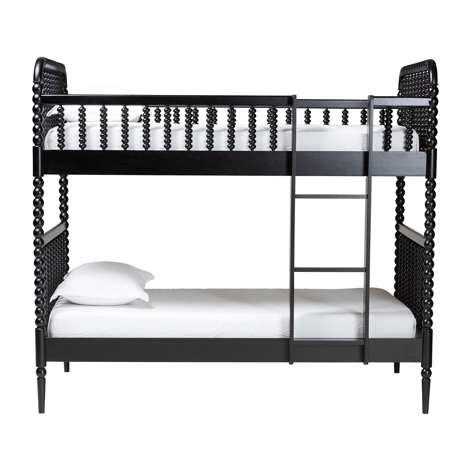 Baxton Studio Lucera Mid-Century Modern Bunk Bed, Twin, Black