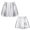 Silver, variant on DPOIS Kids Girls High Waist Stretch Skater Skirts Mini Bell Skirt