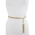 thumbnail image 2 of Women Gold Metal Chain High Waist Hip Belt Tassel Fringe Charm XS S M, 2 of 10
