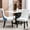 White PU, variant on Modern Elegant Dining Chairs ( Of 2), White And Black, Solid Wood Frame, Pu Velvet Upholstery, Handmade Details, Luxury Cushion High Chairs, Legs, Pull-ups, 2 Pcs, + Sw2101wb