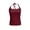 Red, variant on Women Solid Summer Style Beaded Collarless Tie Back Tank Top With Sheer Back Revealing Pure Color Sporty Casual Top Womens Casual Tank