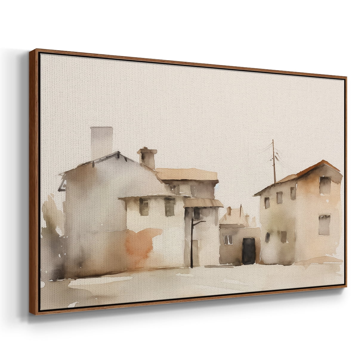 Vintage Landscape-XI By Wexford Home Framed in Walnut Wood Gallery Wrapped Canvas 27 in. x 41 in.