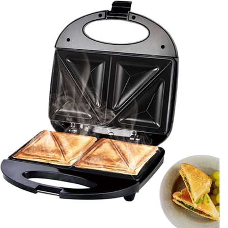 Electric Sandwich Maker,Nonstick Panini Press with Non-Stick Plates,2 in1 Breakfast Sandwich Maker Grill,Sandwich Press Grill,Indicator Lights,Easy to Clean and Store, Perfect for Cooking Breakfast