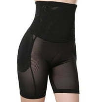 Defitshape Women's Padded Shapewear Shorts Panties Tummy Control High Waisted Butt Lifter Hip Enhancer Thigh Slimmer Shaper Seamless Black 8