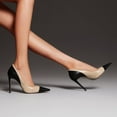 thumbnail image 5 of YDN Women Fashion Pointed Closed Toe Slip On Pumps Sexy Stiletto High Heels Party Dress Prom Office Shoes Size 10 Black Tan, 5 of 6