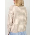 thumbnail image 3 of DOKOTOO Womens Striped Sweater Long Sleeve Knit Pullover Henley Button Down Crewneck Lightweight Casual Fall Tops, 3 of 8
