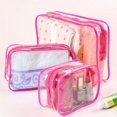 thumbnail image 1 of Bolsa de cosméticos de PVC grueso para exteriores, bolsa de artículos de tocador transparente, bolsa de almacenamiento de viaje, bolsa de artículos de tocador portátil, impermeable y a, 1 of 5