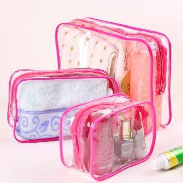 Bolsa de cosméticos de PVC grueso para exteriores, bolsa de artículos de tocador transparente, bolsa de almacenamiento de viaje, bolsa de artículos de tocador portátil, impermeable y a